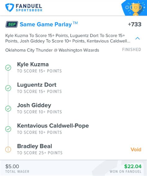 fanduel voided parlay